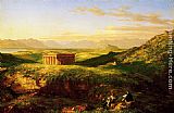 Thomas Cole The Temple of Segesta with the Artist Sketching painting